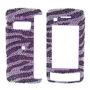  Purple & Black Zebra Crystal Art bling cover case for LG 