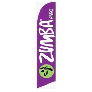Custom 12ft x 2.5ft ZUMBA Feather Banner Flag Set   INCLUDES 15FT 4pc 