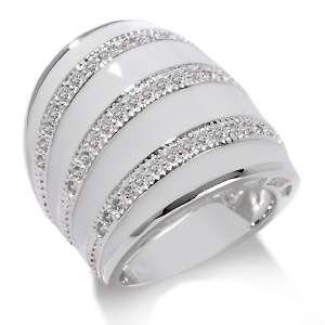 Ardente 925 1.31ct CZ and Enamel Sterling Silver Knuckle Ring  