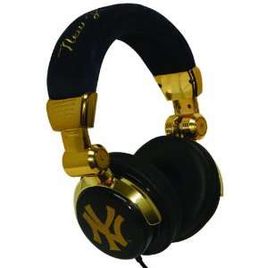 iHip New York Yankees Limited Edition Gold DJ Style Headphones   Blue 