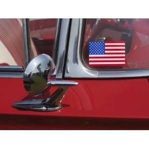 Massachusetts, Cape Ann, Gloucester, Antique Car Show, US Flag Sticker 