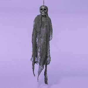  HALLOWEEN GLITTERED SKELETON IN BLACK DRESS HANGING 