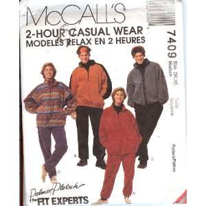  McCalls 7409 2 Hour Casual Wear Size Medium Arts, Crafts 