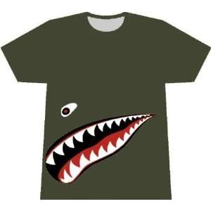  P 40 Flying Tiger Sharkmouth Aviation Art T Shirt LARGE 