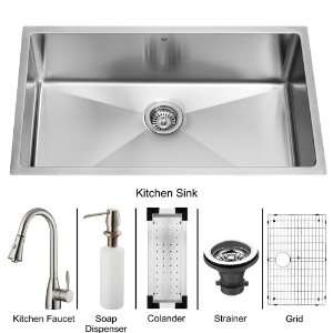 Vigo VG15050 Stainless Steel Kitchen Sink and Faucet Combos Single 