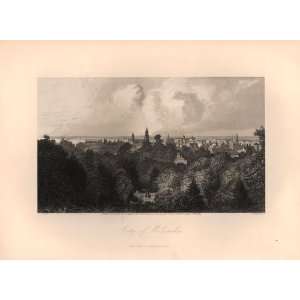  1873 Antique Engraving of Hinshelwoods City of Milwaukee 
