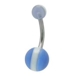  Uv Acrylic Ball Bead Belly Button Ring   0530 Jewelry