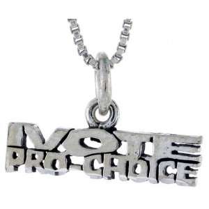 Sterling Silver I VOTE PRO CHOICE Talking Pendant Jewelry