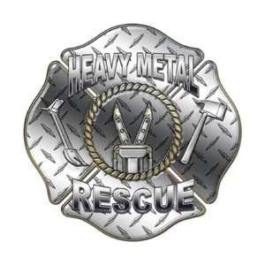  Heavy Metal Rescue Firefighter Decal   6 h   REFLECTIVE 