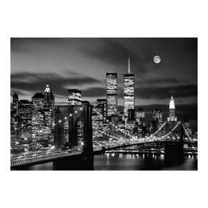 HUGE LAMINATED / ENCAPSULATED New York Twin Towers POSTER measures 36 