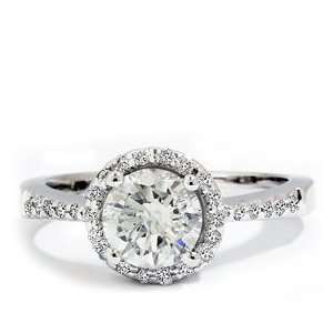  REAL 1.75CT HUGE PAVE HALO DIAMOND ENGAGEMENT RING 14K 