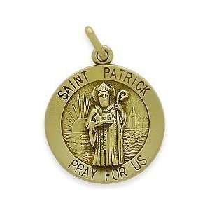 14 Karat Yellow Gold Saint Patrick Religious Medal Medallion with 16 