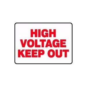  HIGH VOLTAGE KEEP OUT 10 x 14 Adhesive Vinyl Sign