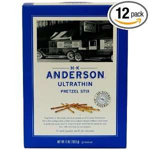 HK Anderson Ultrathin Pretzel Stix, 10 Ounce Boxes (Pack of 12 