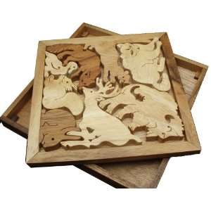  Zoo Keeper with cover wood puzzle and brain teaser Toys 