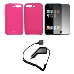  Hot Pink Silicone Gel Skin Cover Case + LCD Screen 
