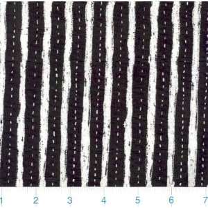  45 Wide Blackwork Two Dashes & Stripes Black Fabric By 