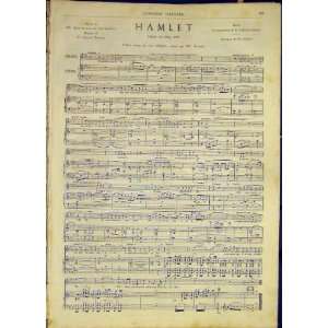   Hamlewt Music Score Opera French Print 1868