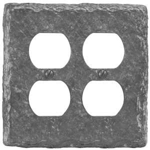    Faux Slate Gray   2 Duplex Outlet Wallplate