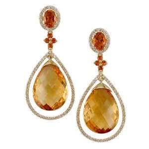  18KT Citrine and Diamond Earrings Judy Mayfield Jewelry