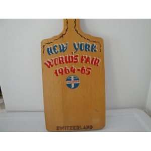 New York Worlds Fair 1964 65 Cutting Board from Switzerland Pavilion