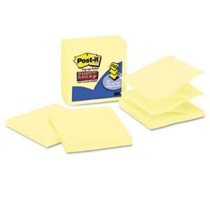 Post it Notes, Super Sticky Pop up Refill, 4X4, Lined, Canary Yellow 