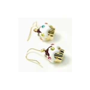  Goldtone Cupcake Earrings 