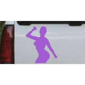 Purple 8in X 6.9in    Sexy Dancer Silhouettes Car Window Wall Laptop 
