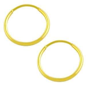  14 Karat Yellow Gold 1x14 mm Endless Tube Hoop Earrings 