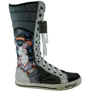  Ed Hardy Shins Silver Boots Shoes 