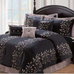  Luxury Home MENLO PARK BLACK Menlo Park 7 Piece Comforter 