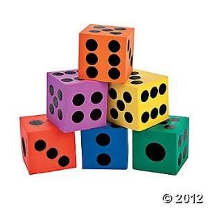  6 Pc Playing Dice Game Night or Multi Colored Math 