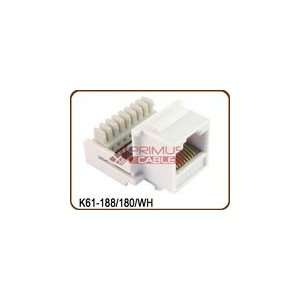  CAT6 RJ45 H Style Jack 110 Type Gold Plated Contacts White 