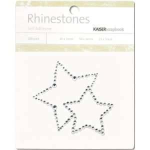  Self Adhesive Rhinestones 2 Stars Silver