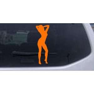 Sexy Girl Silhouettes Car Window Wall Laptop Decal Sticker    Orange 