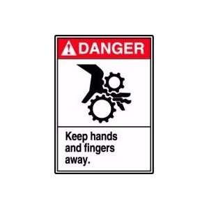 DANGER KEEP HANDS AND FINGERS AWAY (W/GRAPHIC) Sign   14 x 10 .040 