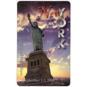   Card 5m Telecard World Show (New York 9/98) Statue of Liberty JUMBO