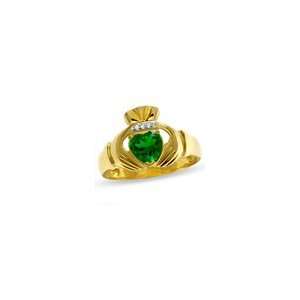   Claddagh Ring in 10K Gold with Diamond Accents mns dia sol rg Jewelry