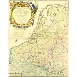  Antique Map of Europe Low Countries, 1635