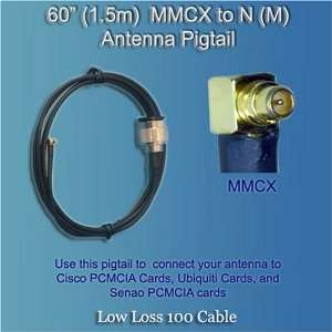  60 (1.5m) Antenna WiFi Pigtail N type Male MMCX 