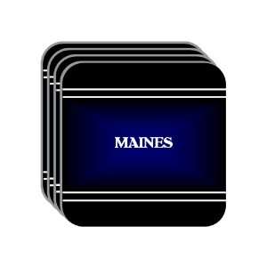 Personal Name Gift   MAINES Set of 4 Mini Mousepad Coasters (black 