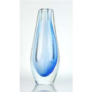 Beautiful Blue Hand blown Glass Art Vase X1517  Kitchen 