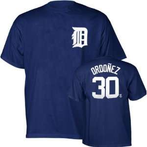 Magglio Ordonez Navy Majestic Name and Number Detroit Tigers T Shirt 