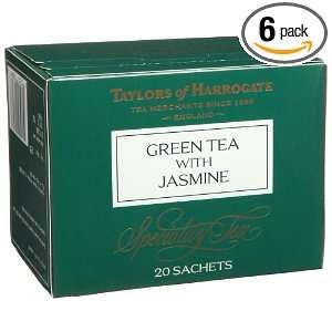 Taylors of Harrogate Green Tea with Jasmine, 20 Count Sachets (Pack of 
