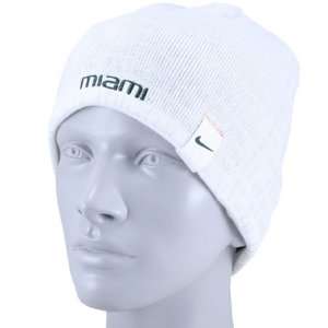  Nike Miami Hurricanes White Ladies Striped Beanie Cap 