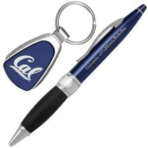  NCAA Cal Golden Bears Navy Blue Chrome Pen & Keychain Set 