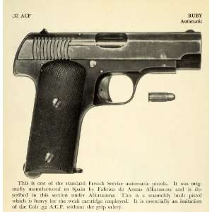1948 Print .32 ACP French Service Ruby Automatic Pistol Fabrica Armas 
