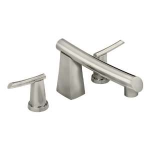   Filler, 8 Inch Cast Brass Spout, Metal Lever Handles, Stainless Steel