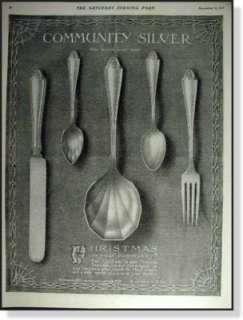 1915 Community Silver plated silverware vintage AD  