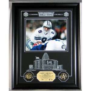  Troy Aikman HOF Archival Etched Glass Photomint Sports 